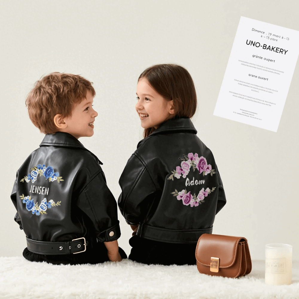 New Arrivals children's clothing PU Leather Jacket for Kids with Customizable Unisex design kids' wear
