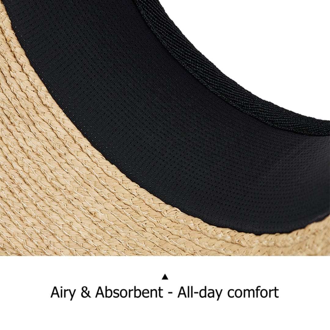 New Arrivals Natural Raffia Straw Sun Hat with Bow UV Protection & Vacation Ready