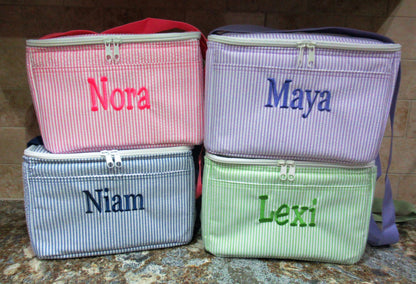 Personalized Seersucker Toddler Backpack: Flower Girl Gift, Ring Bearer Gift
