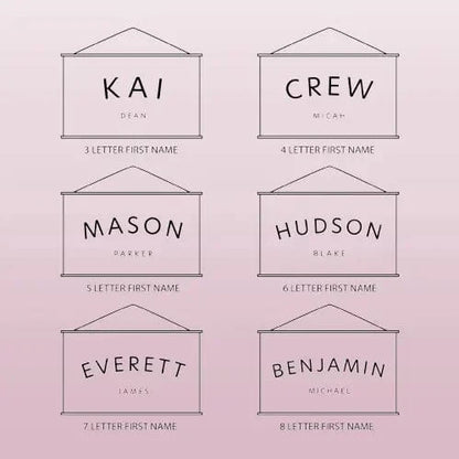 Unique Nursery Decor: Custom Baby Name Canvas Art Wall Hanging, an Ideal Personalized Gift for Hudson Blake