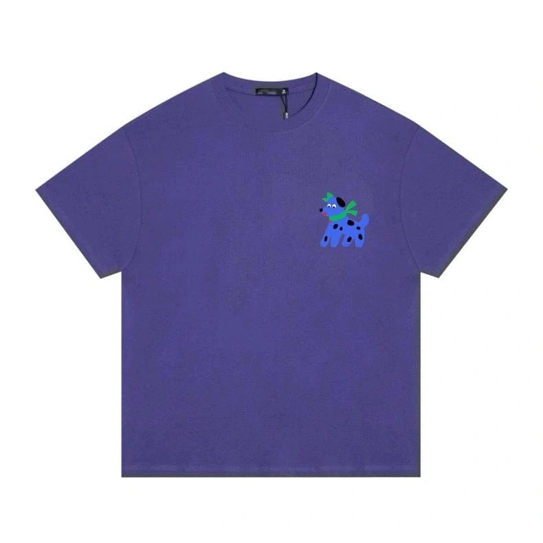 New Arrivals Heavy Embroidery 1.6 Million Stitches - Luminous Colorful Dog 100% Long-Staple Cotton 280g Soft Versatile T-Shirt