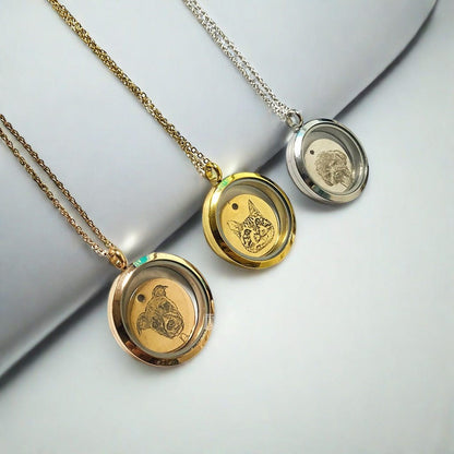 Personalized Heart Cremation Charm Necklace For Pet Ashes
