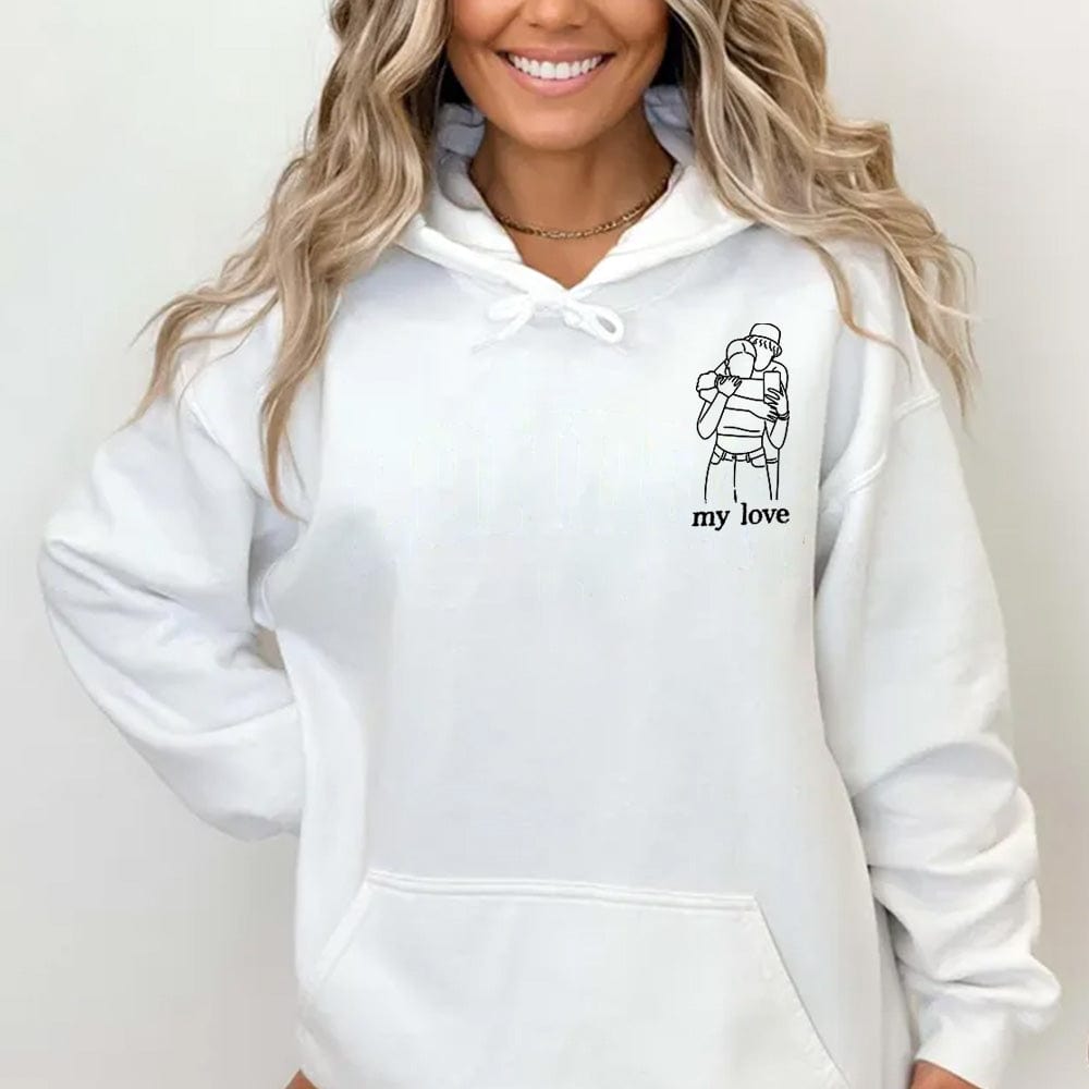 Couple's Line Embroidery Hoodie