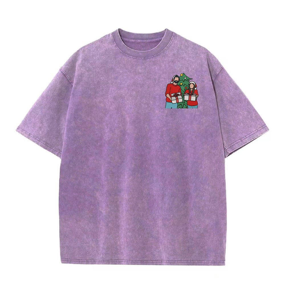 Wash T-shirt personalized embroidery - player, color embroidery, contour embroidery