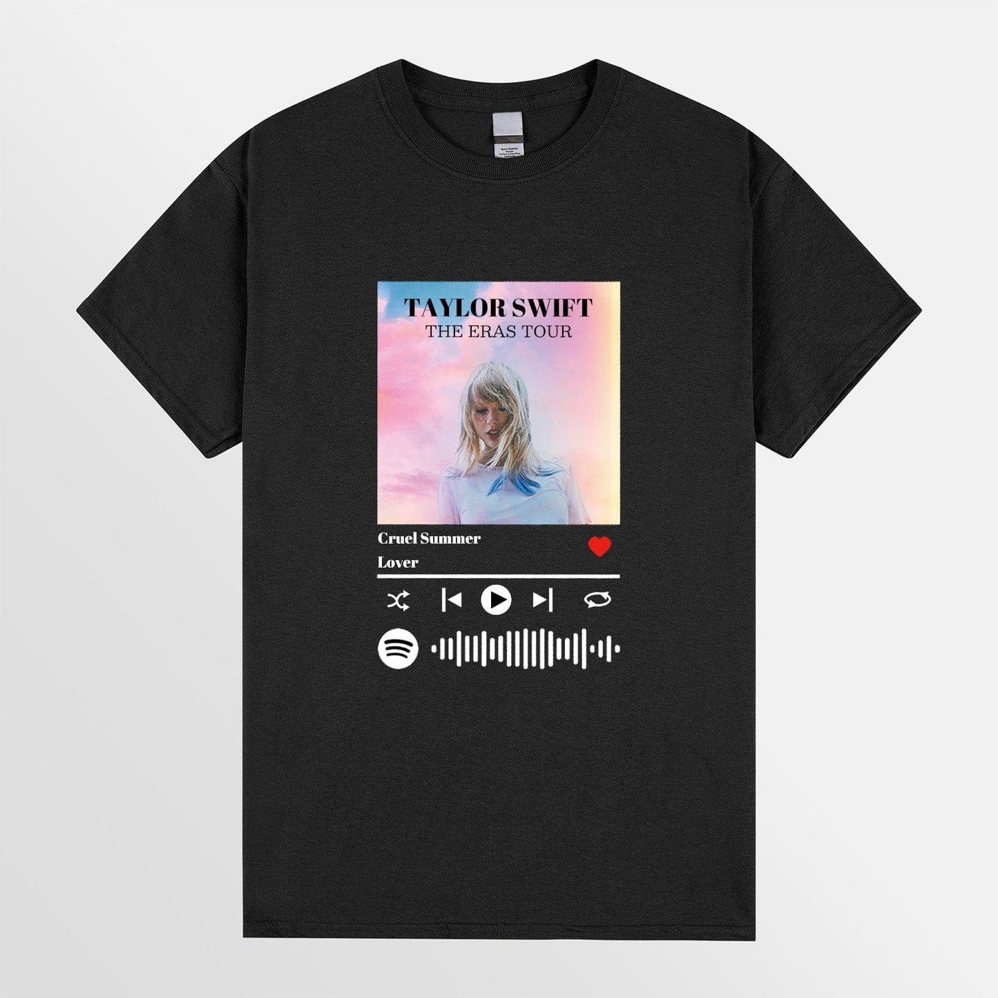 Custom Spotify Scannable Music Code T-shirt With Photo