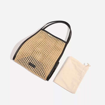 New Arrivals Chic Summer Straw Tote Bag Minimalist Straw Beach Bag