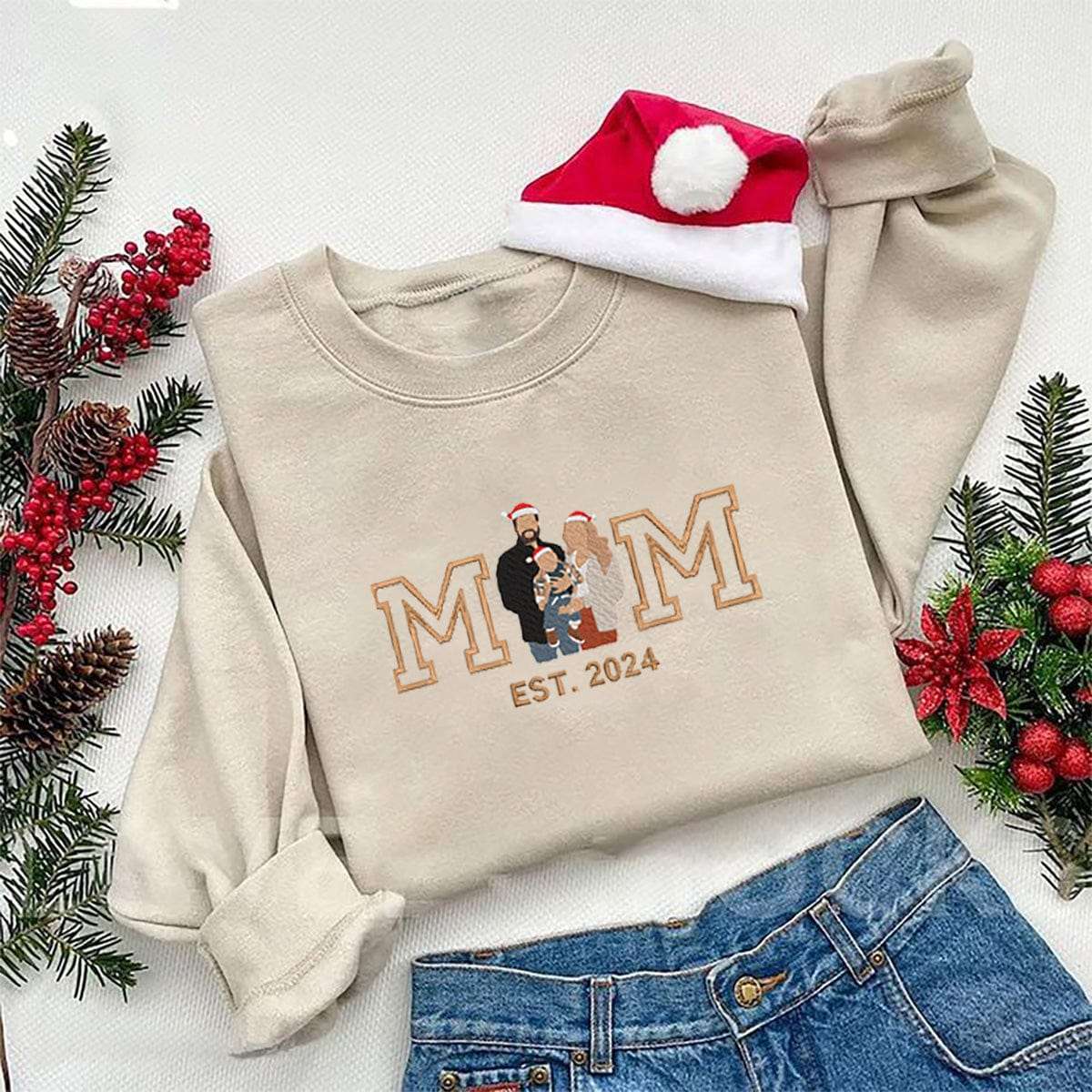 Personalized embroider Family Photo Hoodie Sweatshirt T-Shirt