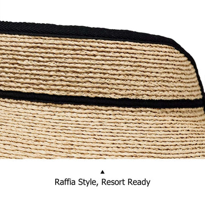 New Arrivals Natural Raffia Straw Sun Hat with Bow UV Protection & Vacation Ready