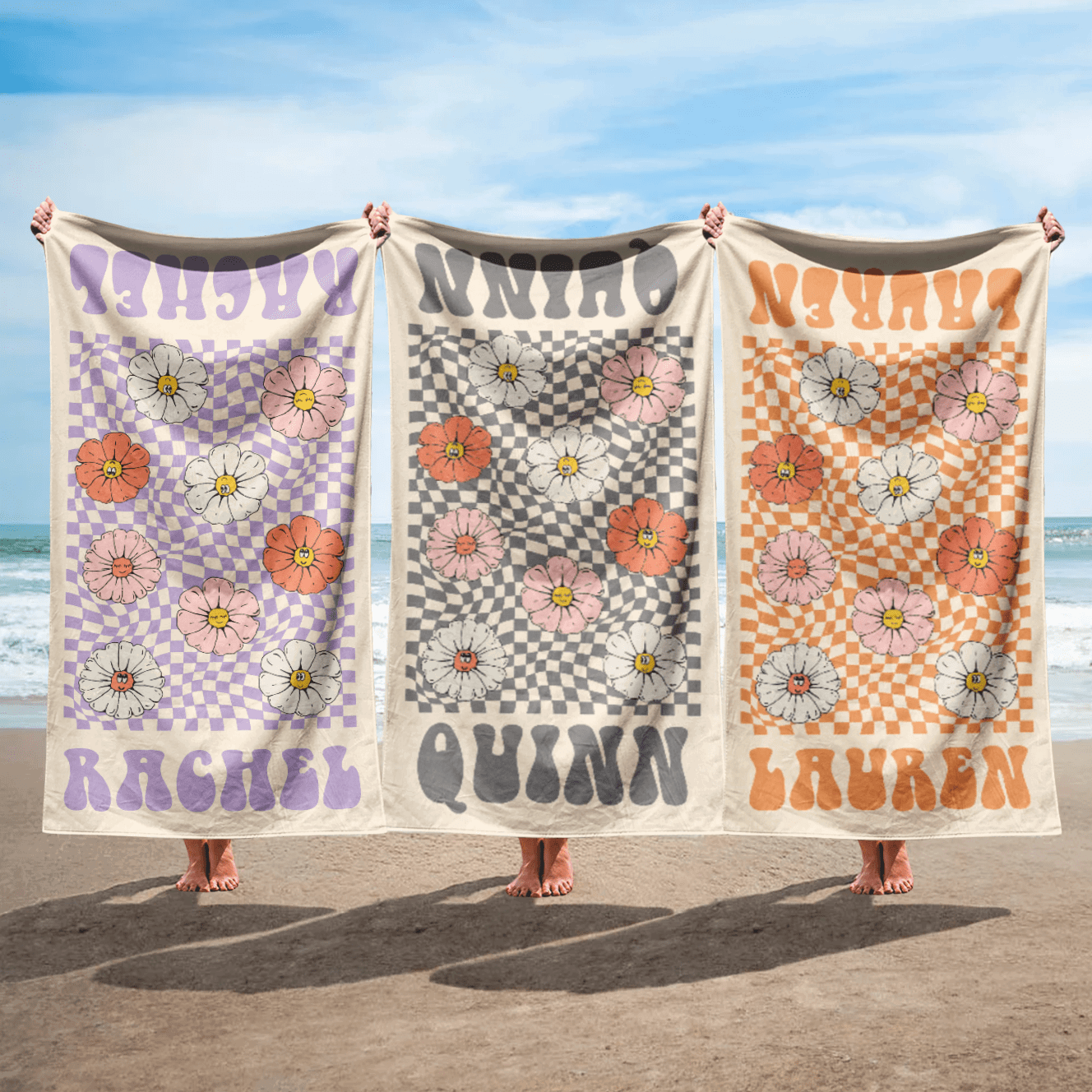 New Arrivals Custom Beach Towel With Name Vacation Gift for Her