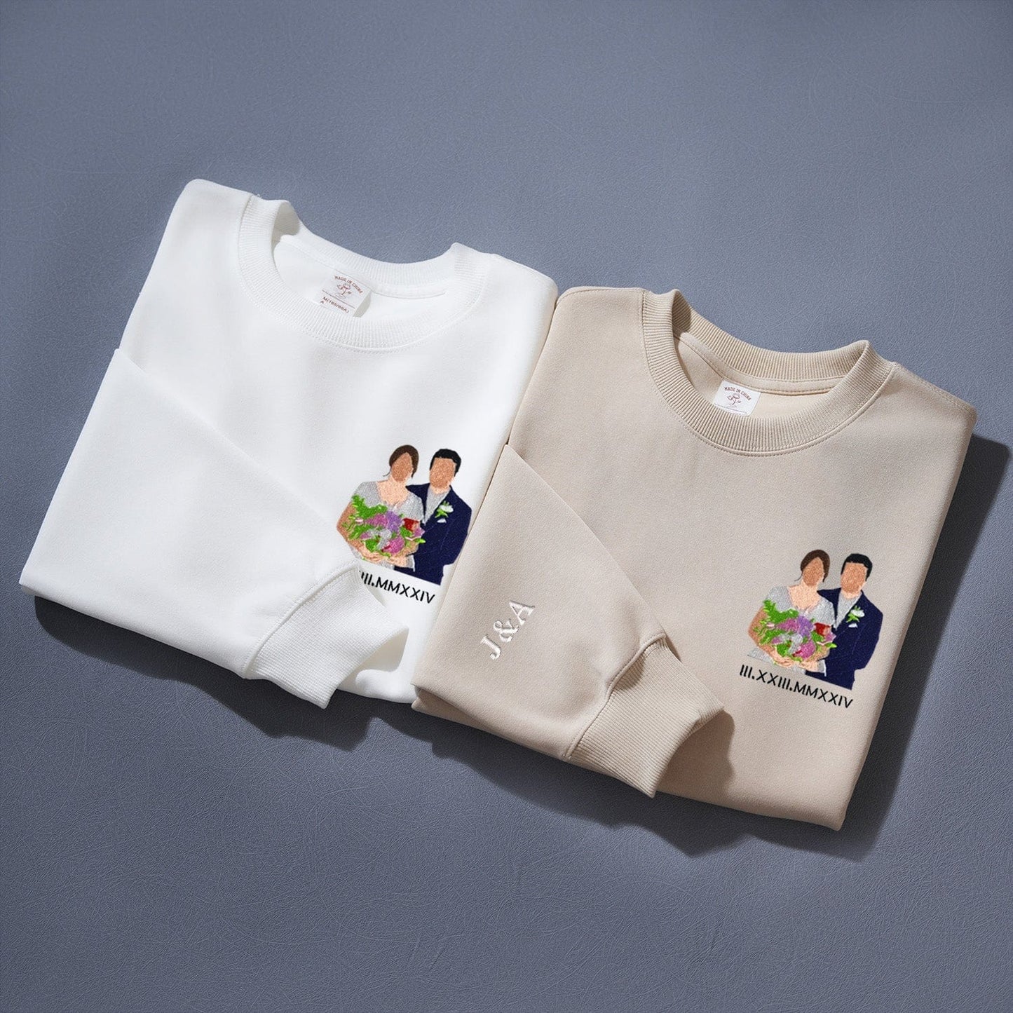 Custom Photo Roman date Embroidered Apparel