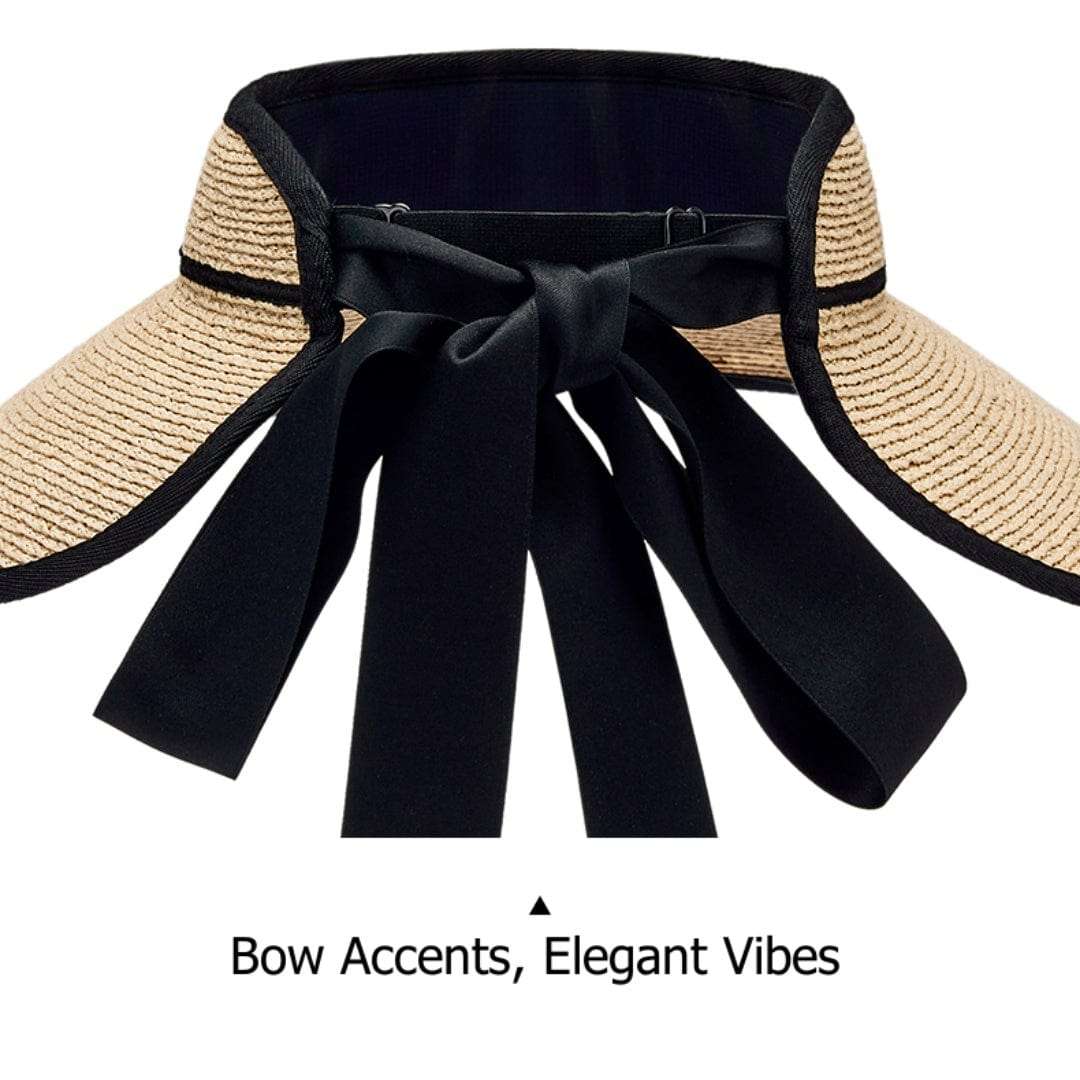 New Arrivals Natural Raffia Straw Sun Hat with Bow UV Protection & Vacation Ready