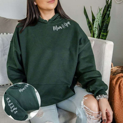 Custom Embroidered T-Shirt/Sweatshirt/Hoodie - Unique Neckline Design with Personalized Text Embroidery, Showcase Your Unique Style