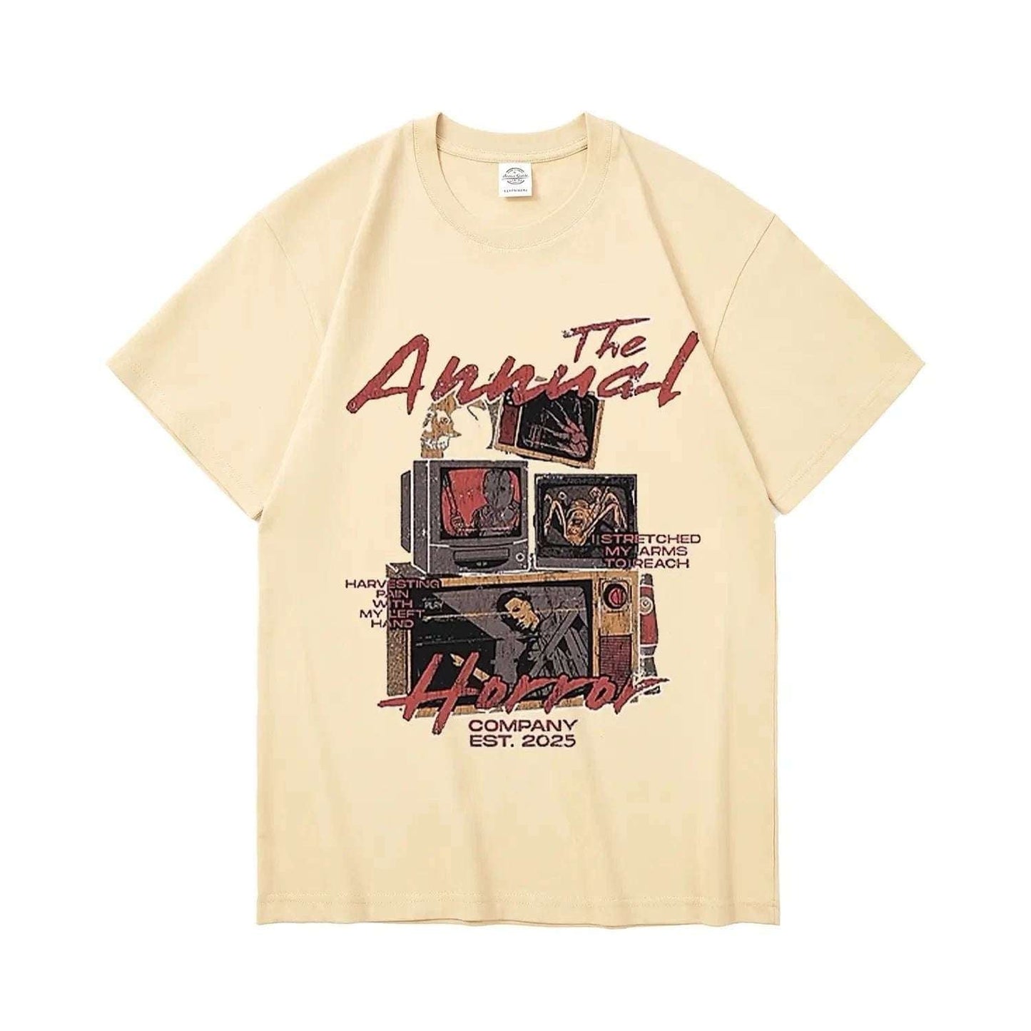 New Arrivals Short sleeve t-shirt 230g heavyweight cotton retro style TV graphic Unisex