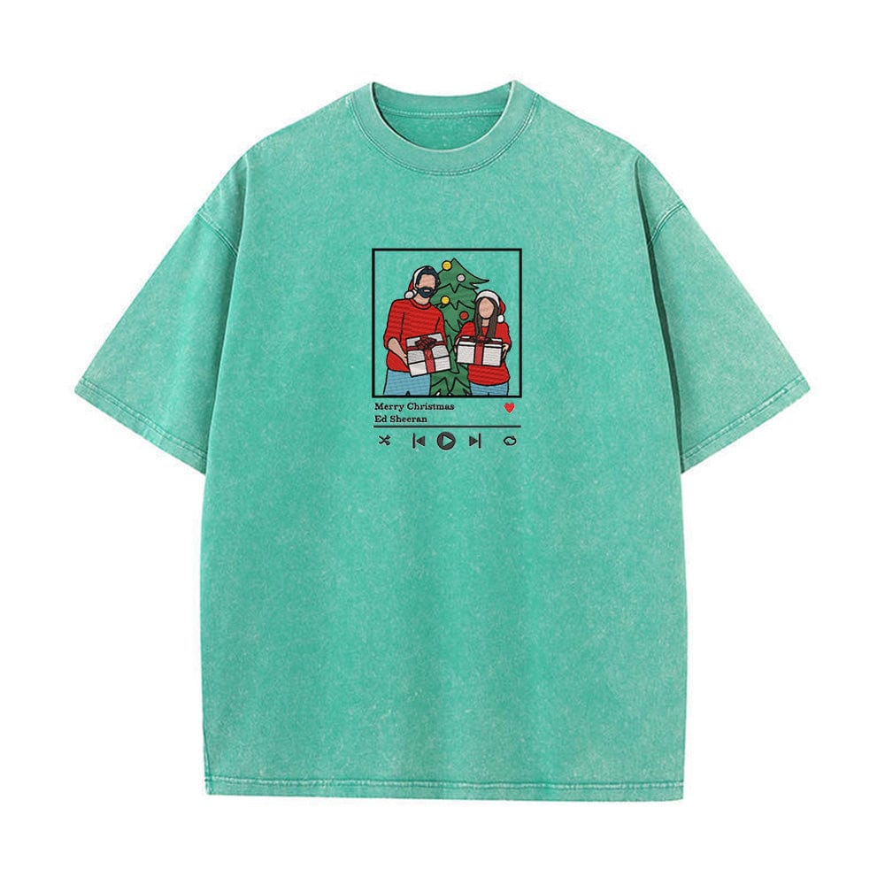 Wash T-shirt personalized embroidery - player, color embroidery, contour embroidery