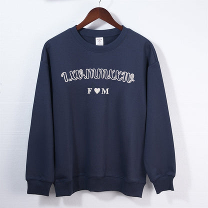 Custom date embroidery, Roman numerals couple initials