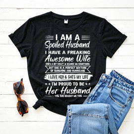 I love her. She's my life-Printed T-shirt