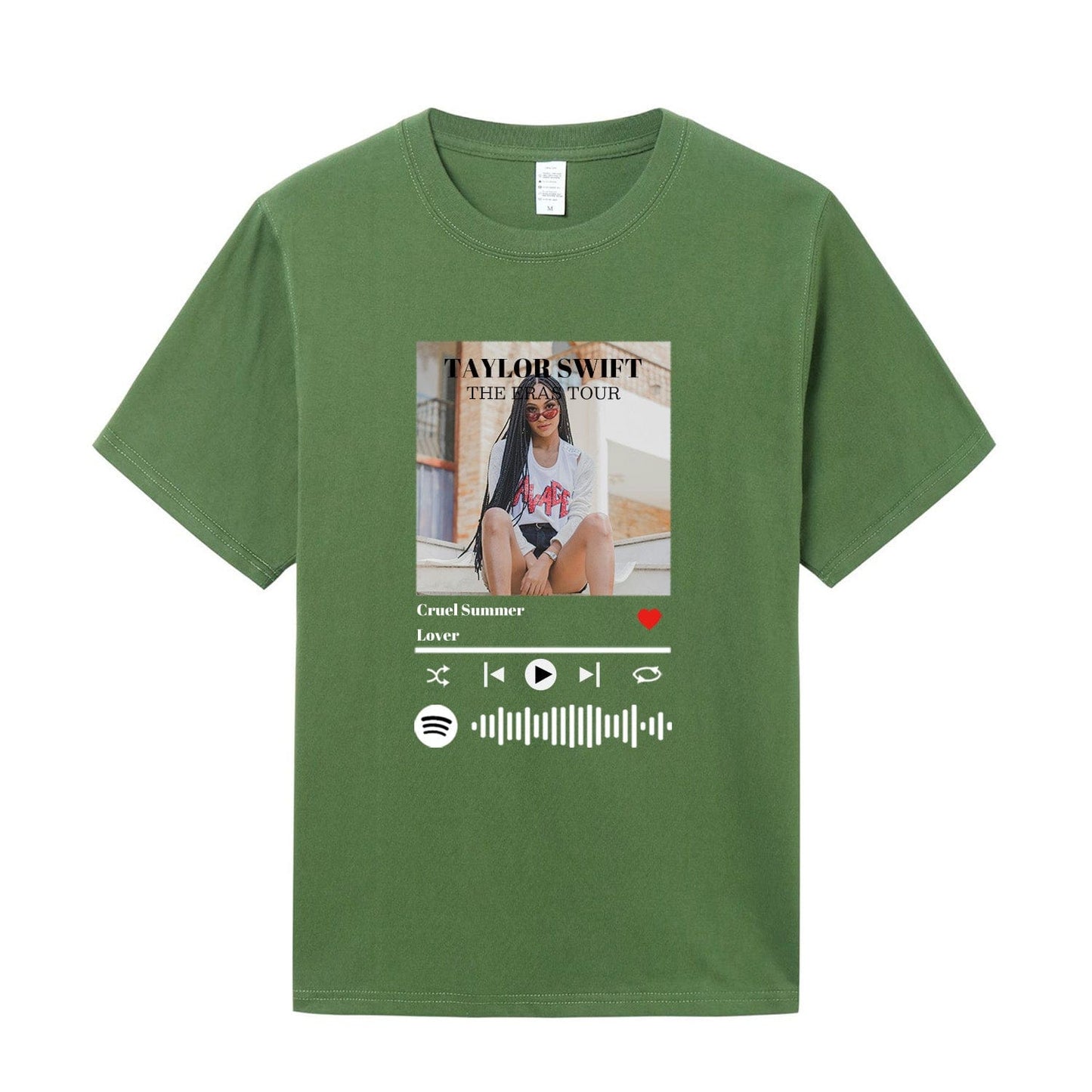 Custom Spotify Scannable Music Code T-shirt With Photo