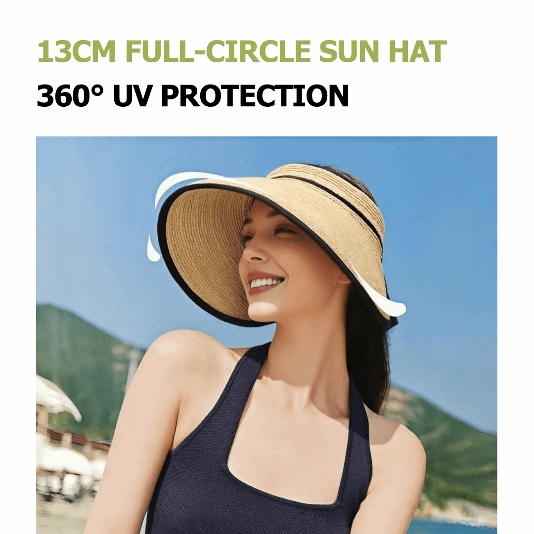 New Arrivals Natural Raffia Straw Sun Hat with Bow UV Protection & Vacation Ready