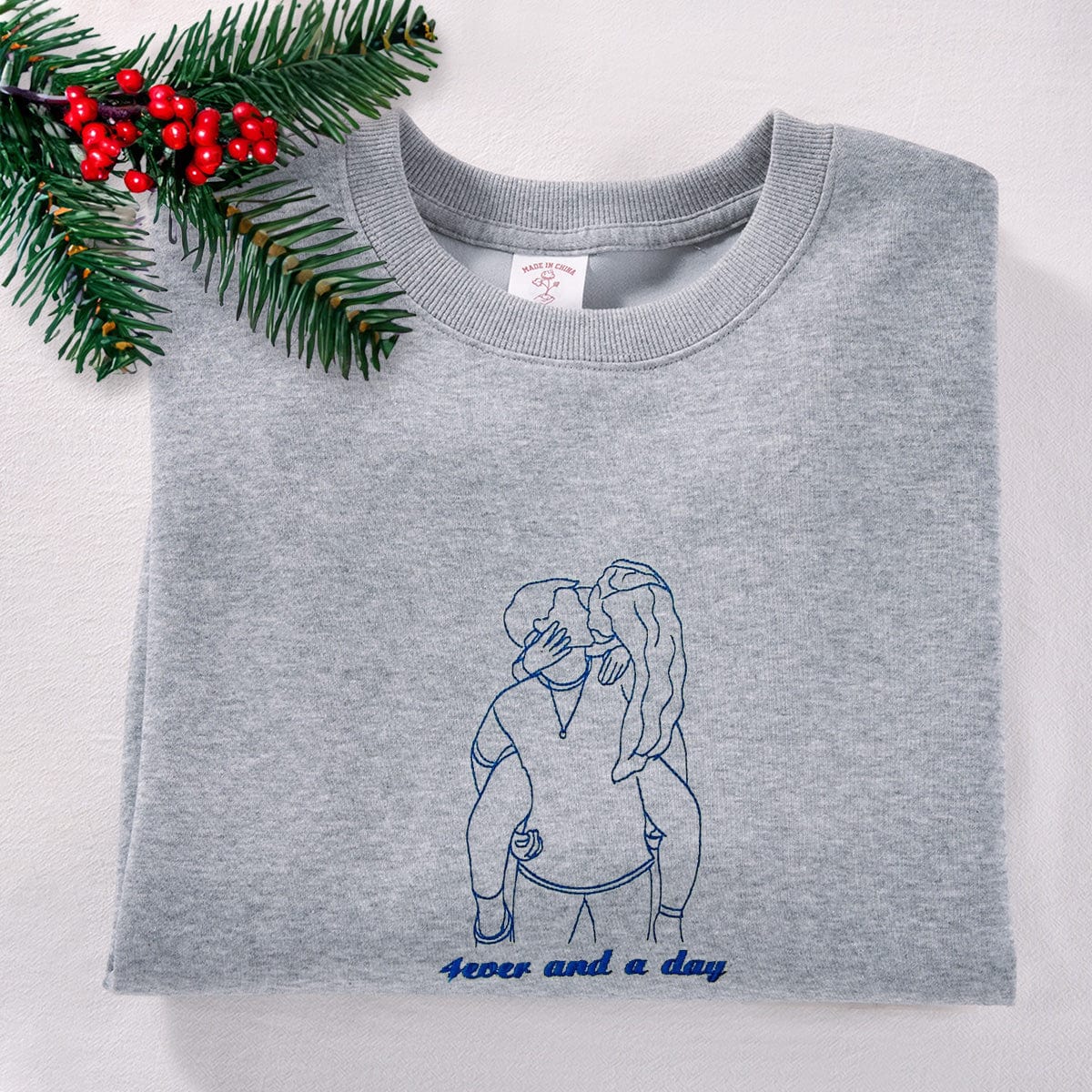 Couple's Line Embroidery Hoodie