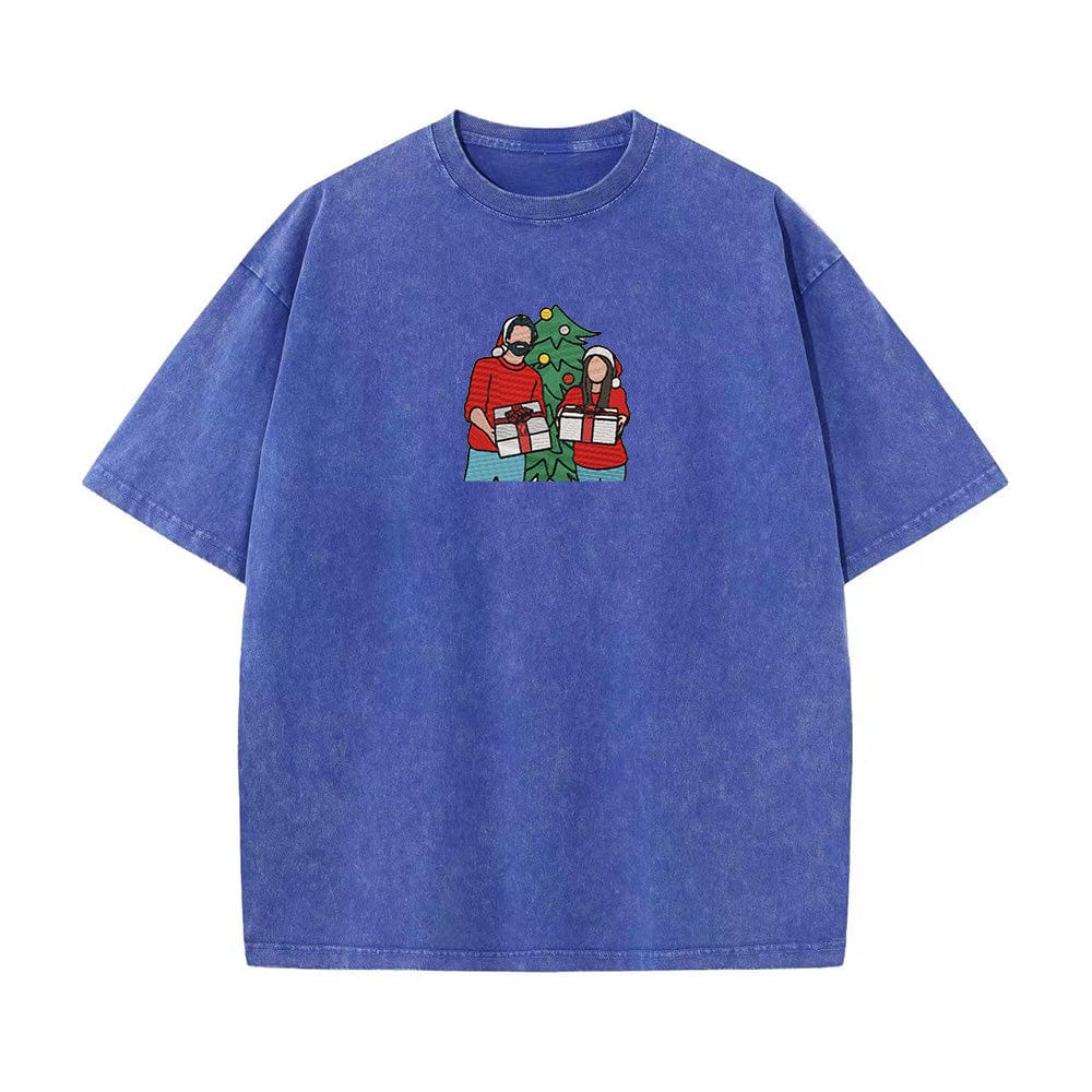 Wash T-shirt personalized embroidery - player, color embroidery, contour embroidery