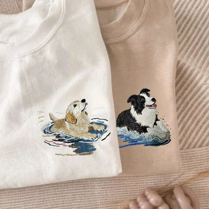 New Arrivals | Custom Embroidered Pet Short - Sleeve Shirt, Personalized Dog Design Tee for Men & Women