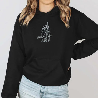 Couple's Line Embroidery Hoodie