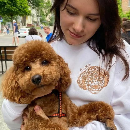 CUSTOM EMBROIDERED PET PORTRAIT SWEATSHIRT