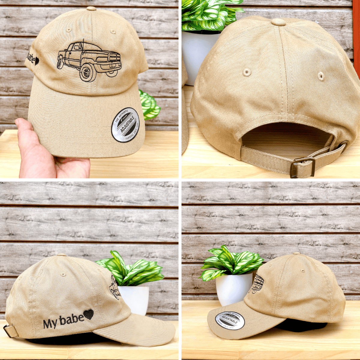 Custom embroidery Dad hat photo contours Custom embroidery