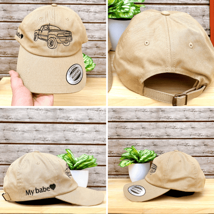 Custom embroidery Dad hat photo contours Custom embroidery