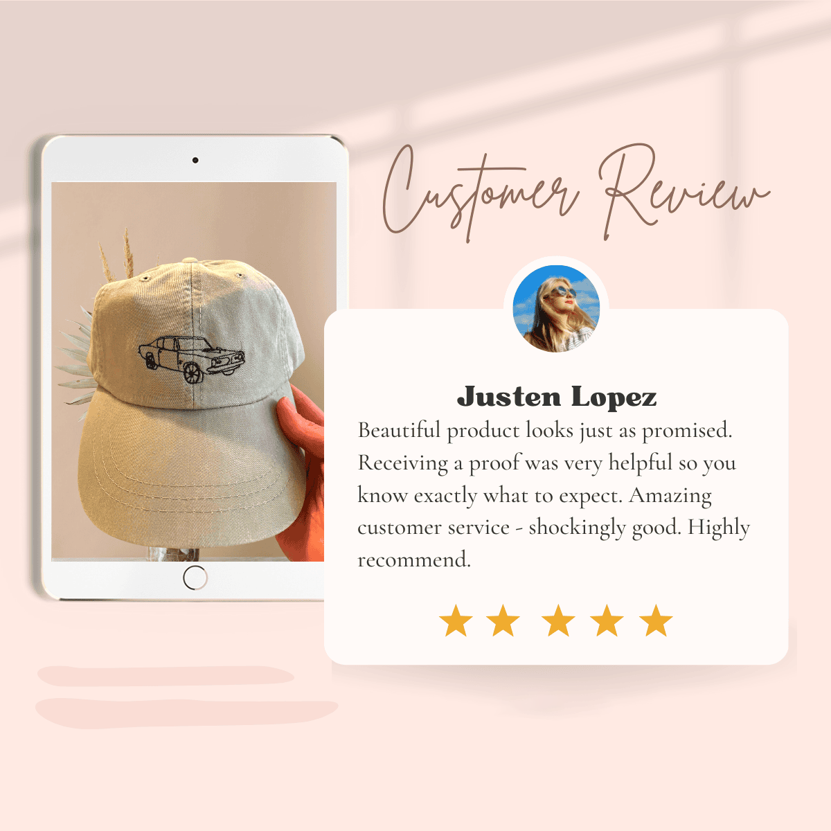 Custom embroidery Dad hat photo contours Custom embroidery