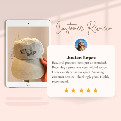 Custom embroidery Dad hat photo contours Custom embroidery