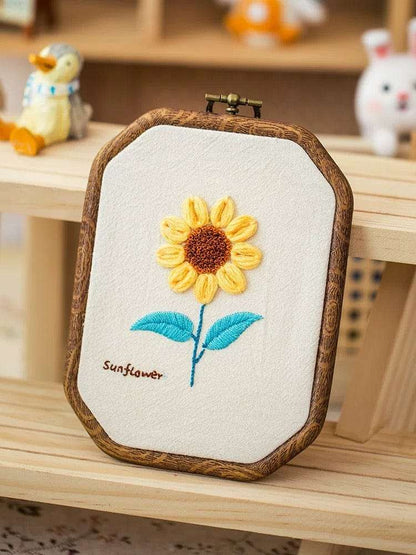New Arrivals 3D Floral Beginner Embroidery Kit with Wooden Frame