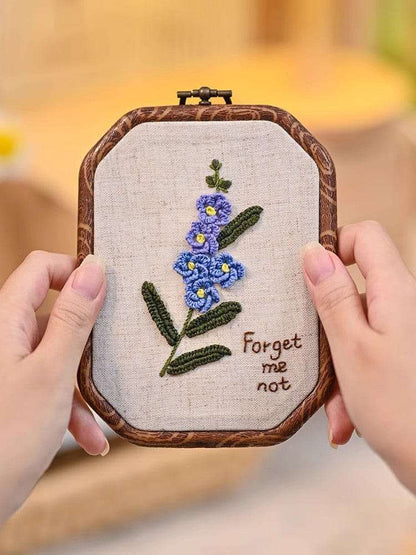 New Arrivals 3D Floral Beginner Embroidery Kit with Wooden Frame