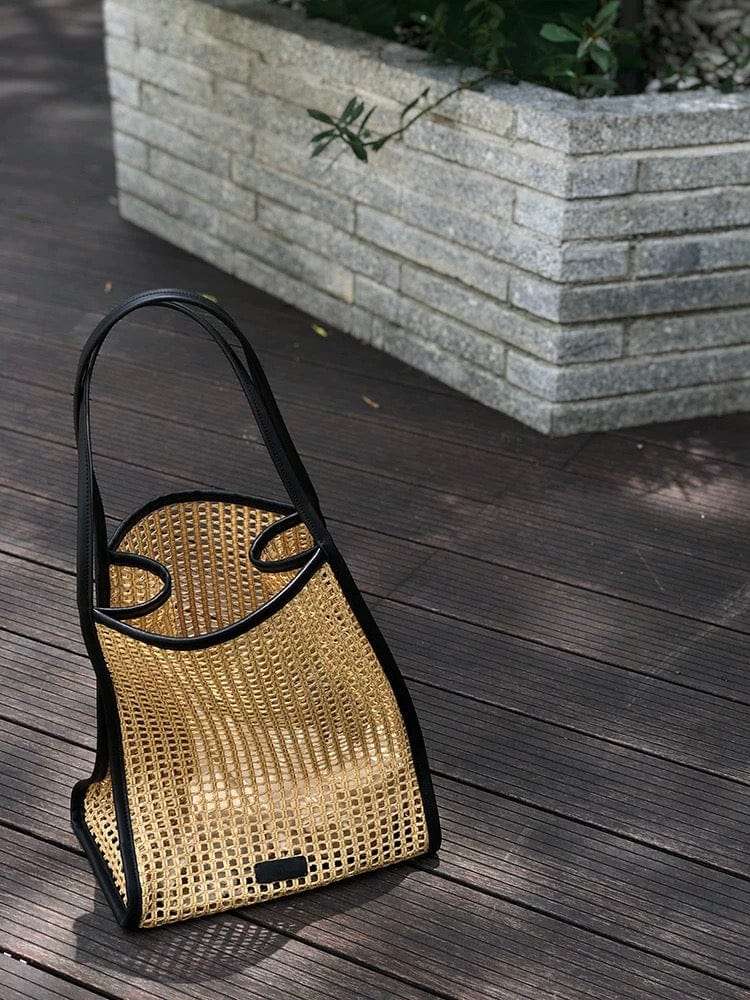 New Arrivals Chic Summer Straw Tote Bag Minimalist Straw Beach Bag