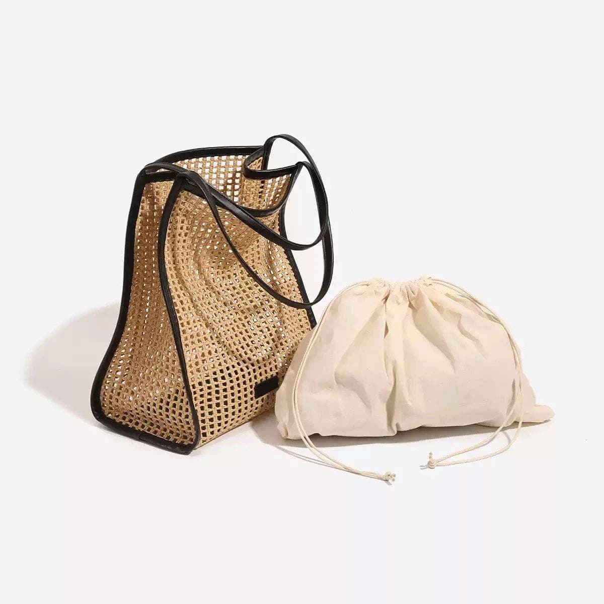 New Arrivals Chic Summer Straw Tote Bag Minimalist Straw Beach Bag