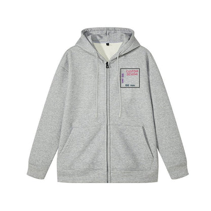 Customizable Logo Zip-Up Hoodie - A Stylish and Warm Winter Essential for All.