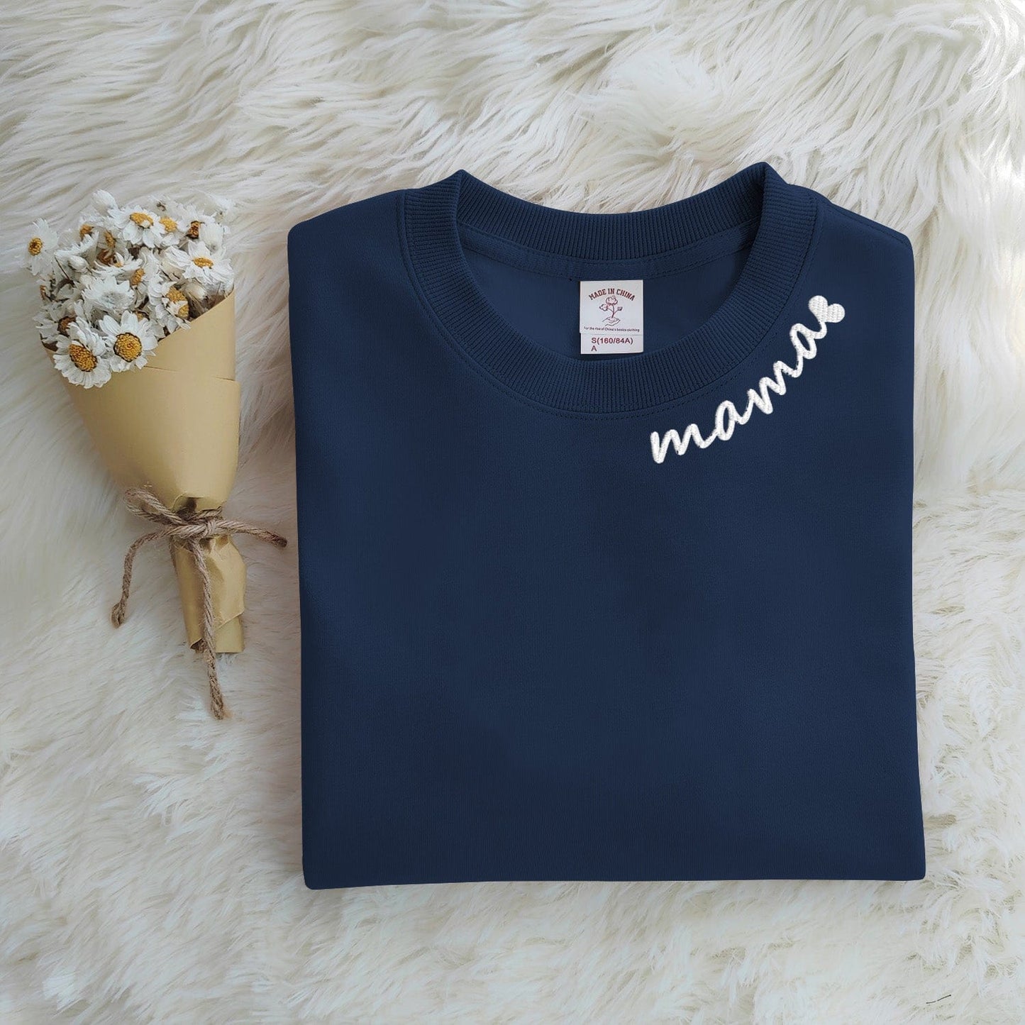 Mystichot Custom Embroidered Mama Sweatshirt
