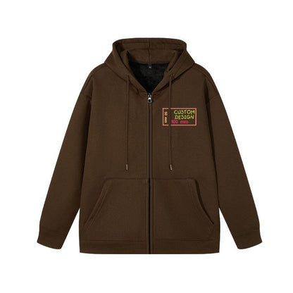 Customizable Logo Zip-Up Hoodie - A Stylish and Warm Winter Essential for All.
