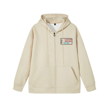Customizable Logo Zip-Up Hoodie - A Stylish and Warm Winter Essential for All.