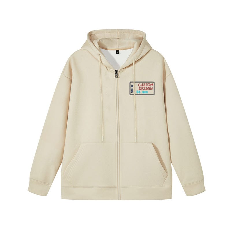 Mystichot Custom Embroidered Custom Logo Casual Zip Hoodie - Warm Winter Gift