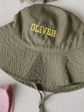 New Arrivals Custom Embroidered Kids Bucket Hat Summer Sun Hat with Name