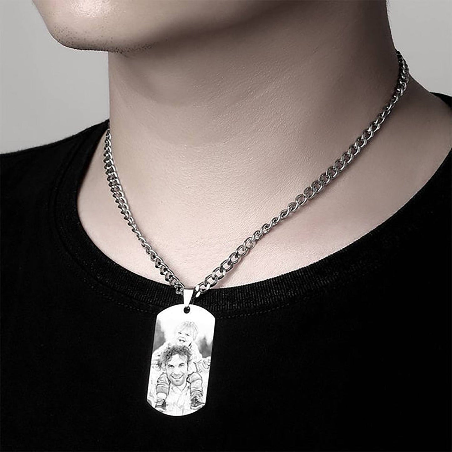 Necklace Engraved Necklace Pesonalized Photo Necklace