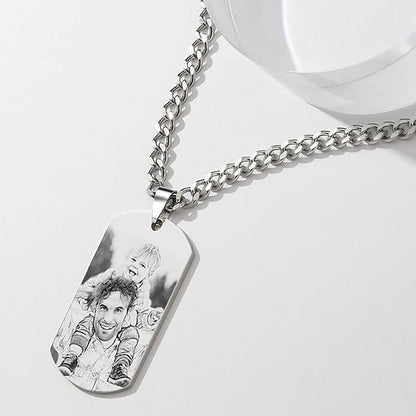 Necklace Engraved Necklace Pesonalized Photo Necklace