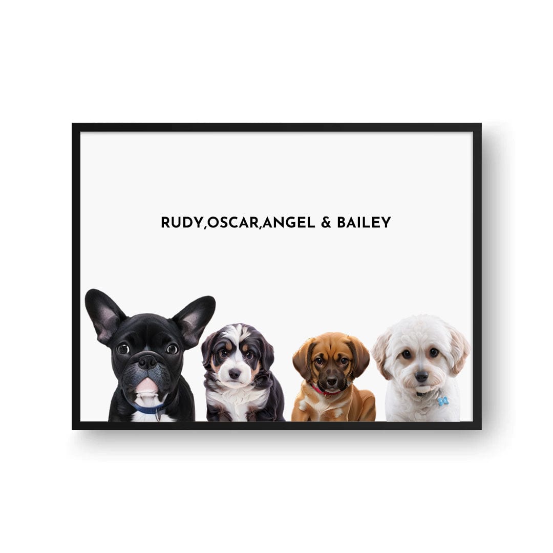 Custom Four Pet Portrait