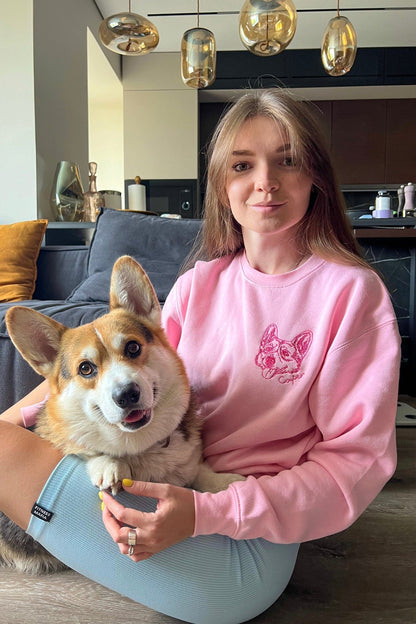 CUSTOM EMBROIDERED PET PORTRAIT SWEATSHIRT