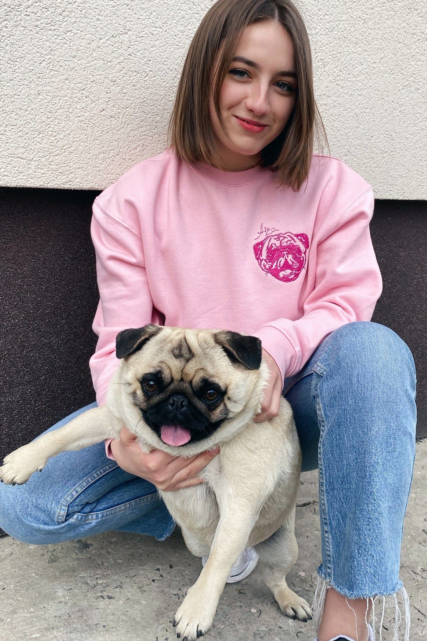 CUSTOM EMBROIDERED PET PORTRAIT SWEATSHIRT